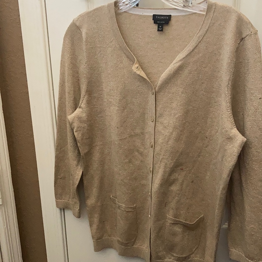 FINAL MARKDOWN Talbots shimmer cardigan medium